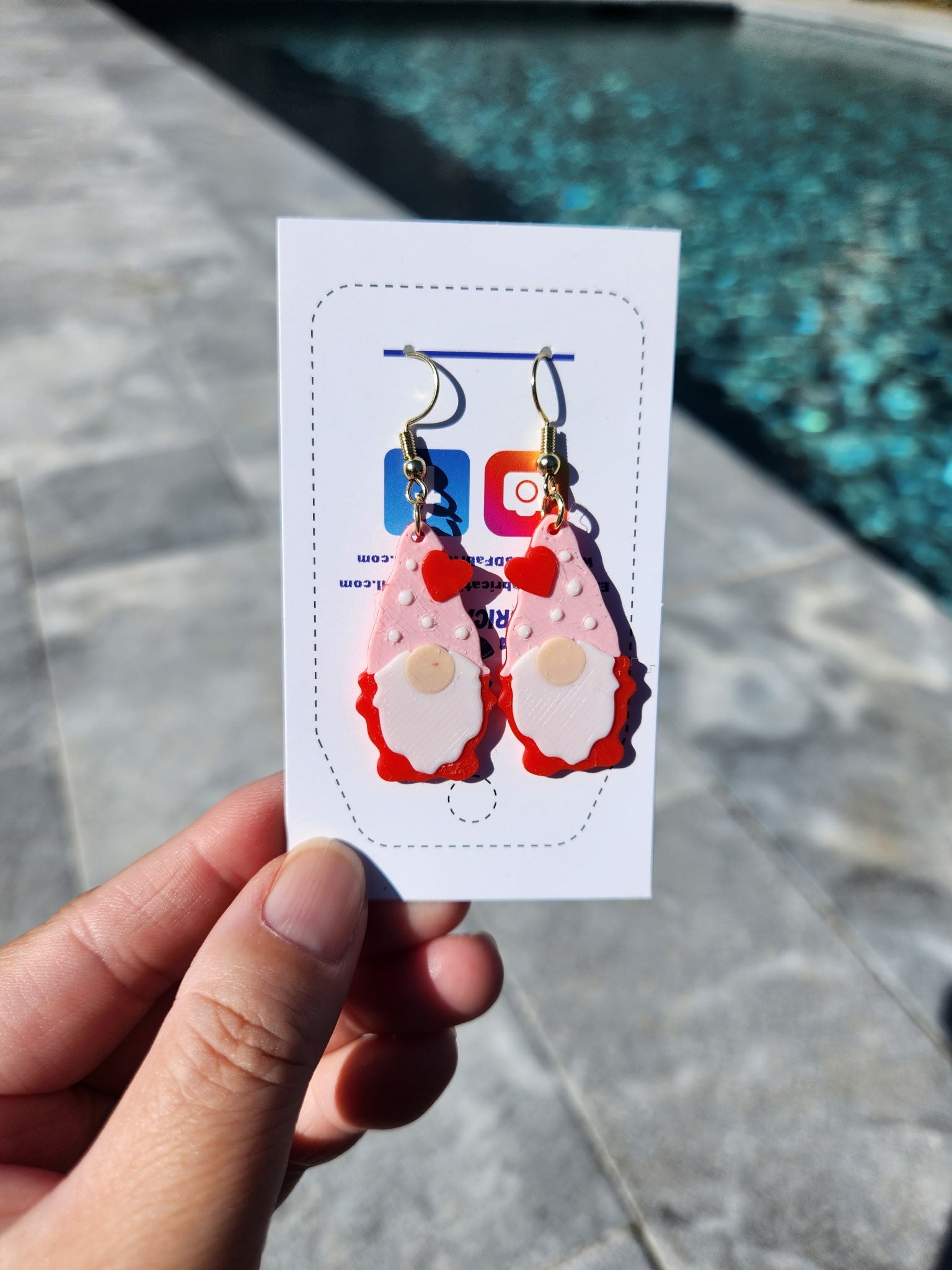 Gnome Valentine’s Day Earrings