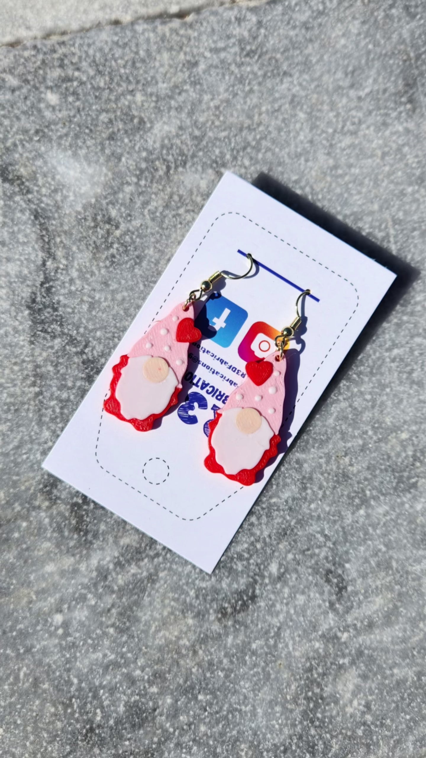 Gnome Valentine’s Day Earrings